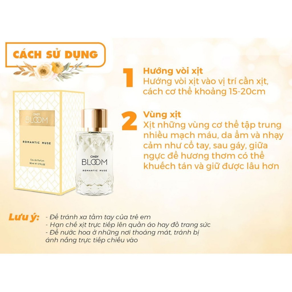 (50ml- 4 mùi)-Nước hoa cao cấp Cindy Bloom