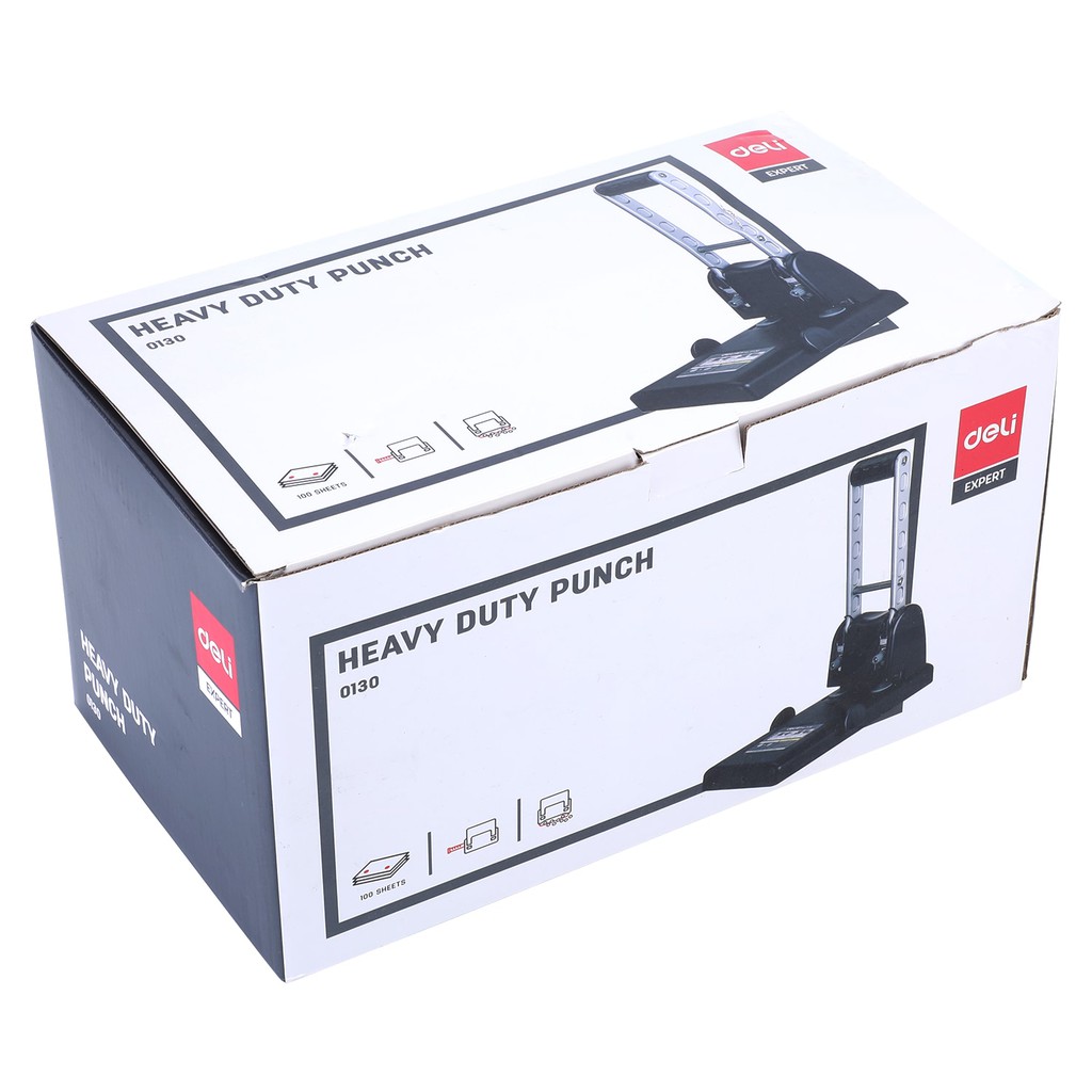 Máy Đục Lỗ Đại Deli Chính Hãng - Tối Đa 100 Tờ - Chất Liệu Cao Cấp, Chống Gỉ, Dễ Dàng Sử Dụng - Lưỡi Đục Trợ Lực - E0130