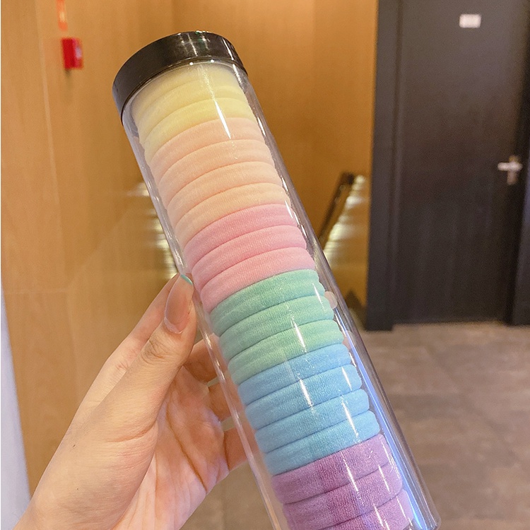 Set 20 Băng Đô Cài Tóc Màu Nâu Đơn Giản Co Giãn Phong Cách Hàn Quốc