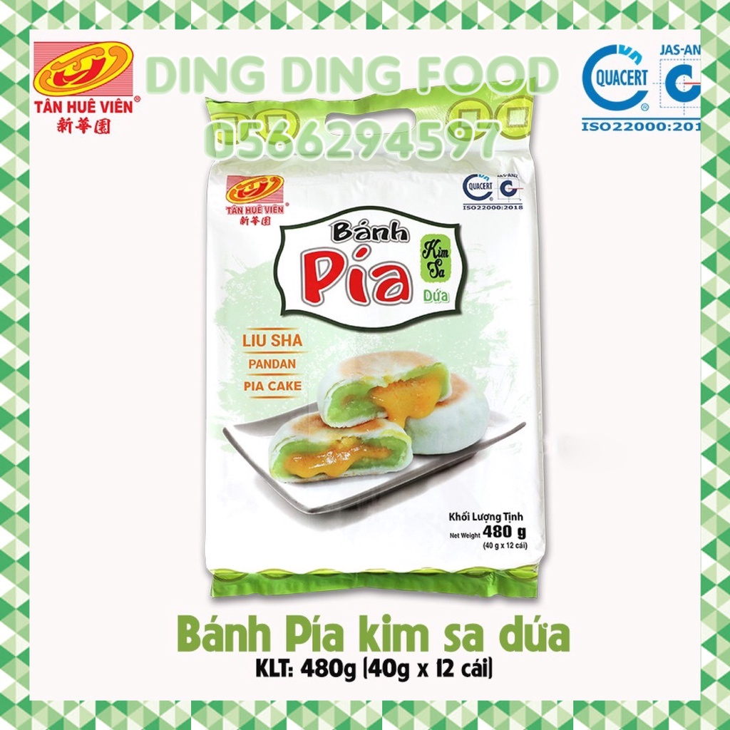 Date 9/2023 - Bánh Pía Kim Sa Dứa Trứng Chảy 480g  Tân Huê Viên, Mini, Không Sầu Riêng, DING DING