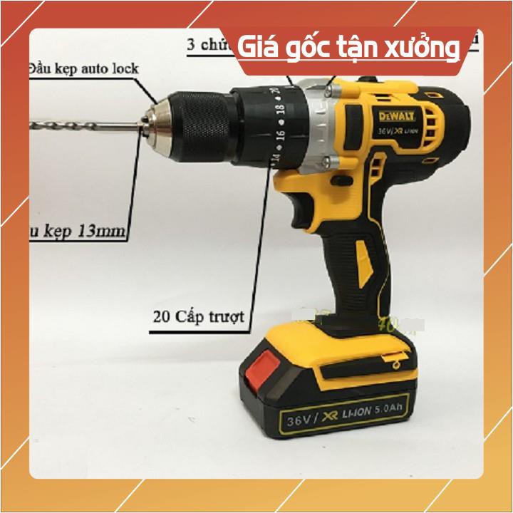 Máy khoan bê tông dùng pin, Máy khoan bê tông búa DEWALT 36V