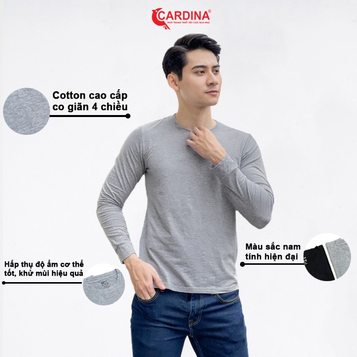 Áo Giữ Nhiệt Nam 𝐂𝐀𝐑𝐃𝐈𝐍𝐀 Cổ Tròn Công Nghệ HEATTECH Giữ Ấm Co Giãn 4 Chiều 2HM