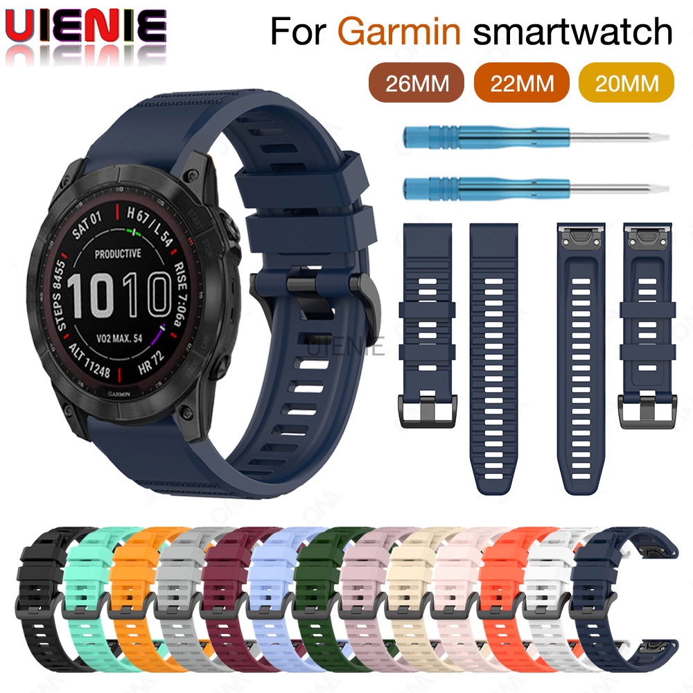 Dây Đeo Đồng Hồ Bằng Silicone 20Mm 22mm 26mm Cho Garmin Fenix 7 7S 7X 6 6S 6X 5 5S 5X Pro Plus
