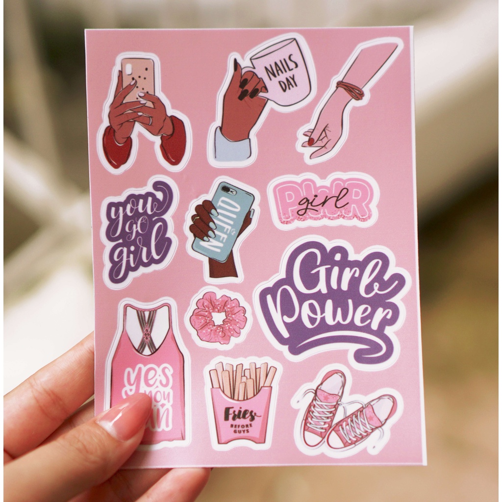 Bộ Sticker Girl Style Cá Tính Trang Trí Sổ Tay