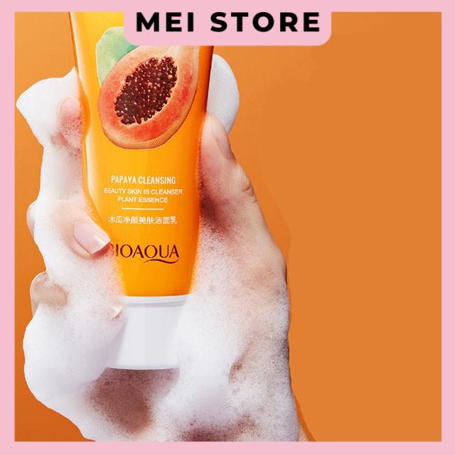 Sữa Rửa Mặt Tạo Bọt Đu Đủ BIOAQUA Dưỡng Ẩm Làm Sạch Mụn Đầu Đen 100g