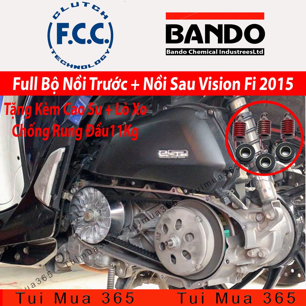 Full Bộ nồi trước và Nồi Sau Honda Vision Fi 2015 ( Bando / FCC )