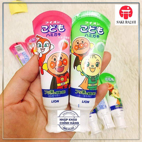 Kem đánh răng trẻ em Lion 40g cho trẻ từ 1 tuổi (có thể nuốt được)