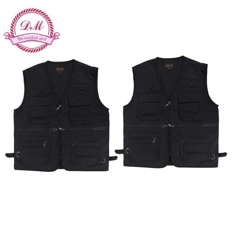 Set 2 Áo Vest Câu Cá Nhiều Túi Có Khóa Kéo Màu Đen Size XXL Dùng Khi Câu Cá/Du Lịch Ngoài Trời Cho Nam