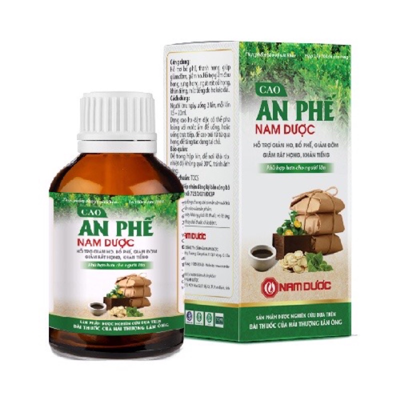 Cao An Phế Nam Dược - Giảm Ho, Bổ Phế, Giảm Rát Họng, Khản Tiếng - Chai 100ml