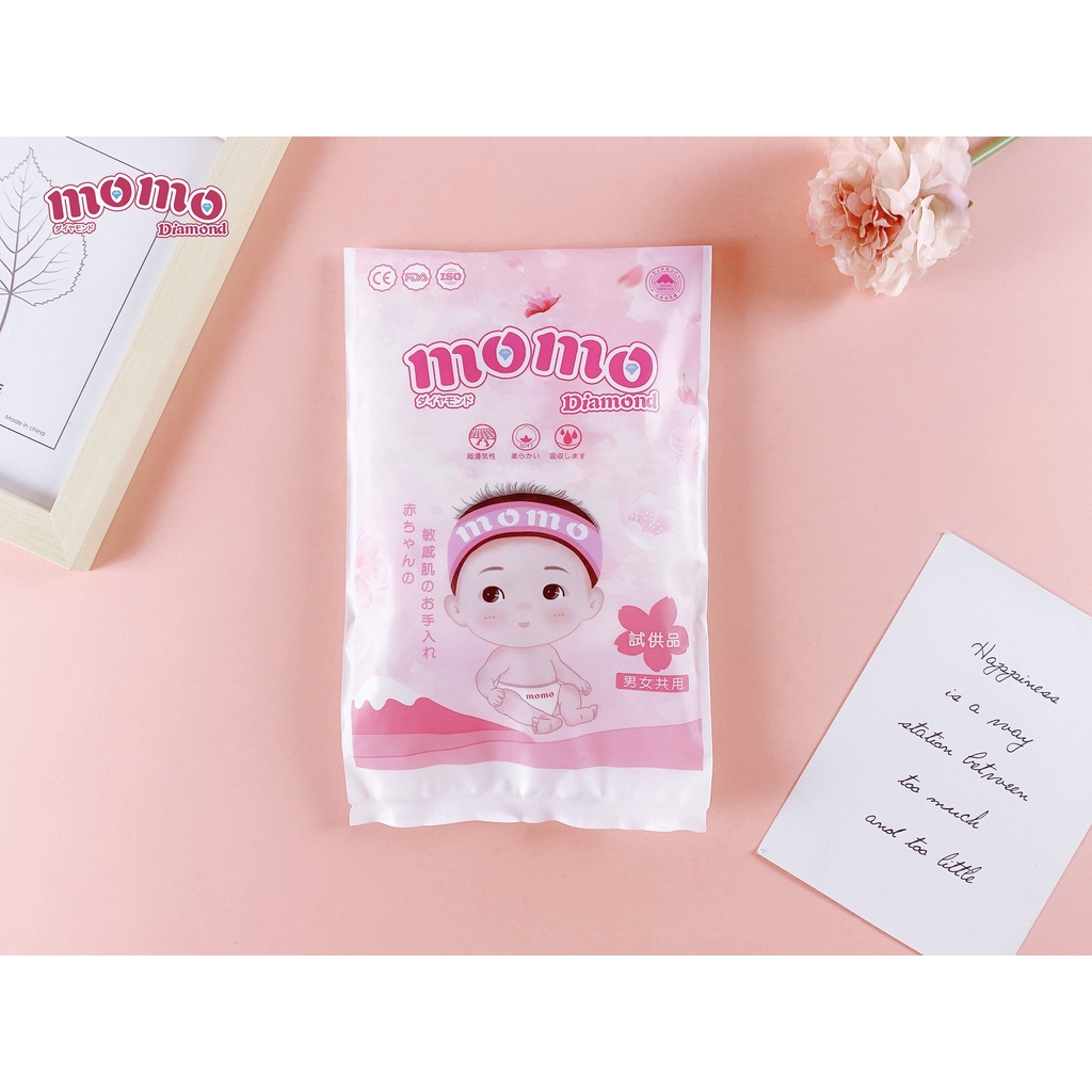 Bỉm tã dán/quần MOMO DIAMOND ORGANIC Sd64/Md62/ M60/L54/XL50/XXL48/XXXL46 tinh chất hoa