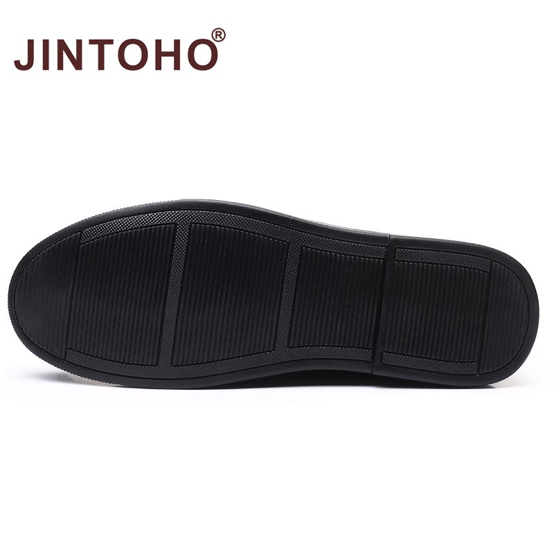 [JINTOHO] Giày Da Bò Cao Su Thắt Dây Thời Trang Công Sở Trang Trọng Màu Đen Cho Nam