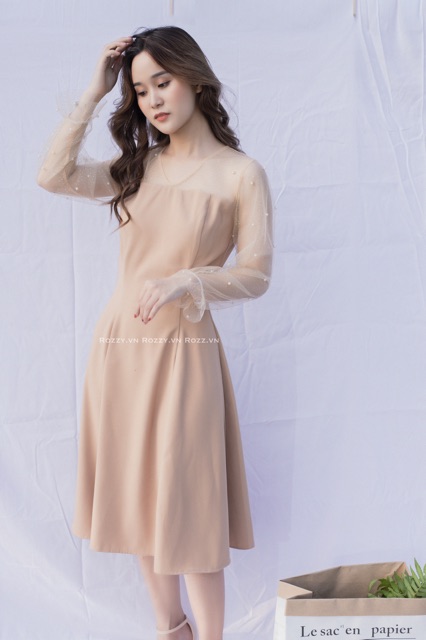 Calla Dress - Váy phối lưới trai