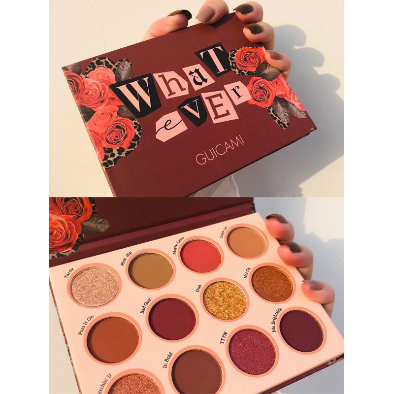 HOT TAOBAO — Bảng Mắt 12 Ô Whatever Nhũ Lì - Bảng Phấn Màu Mắt Nhũ Lì 12 Ô GUICAMI Cao Cấp