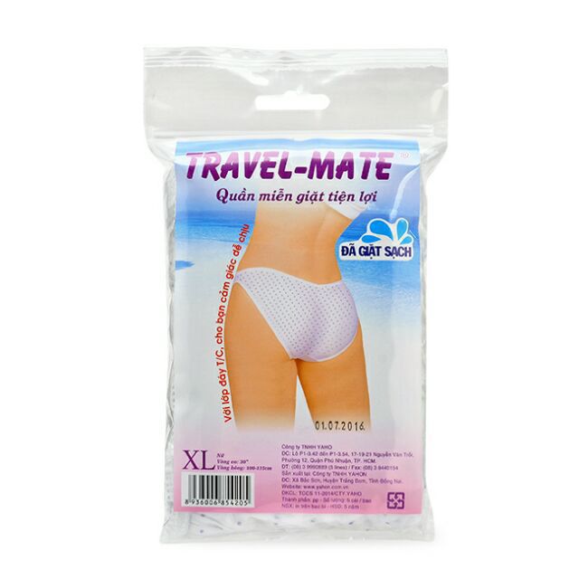 ( sỉ 15.5k ) Quần lót miễn giặt travel mate 5c/bao