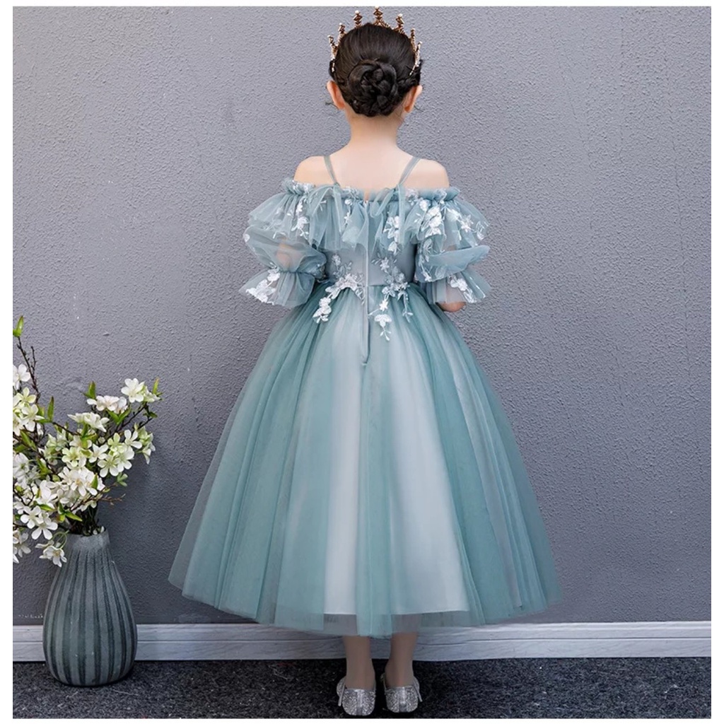 Đầm công chúa cao cấp giá rẻ , váy đầm xám xanh dự tiệc cho bé từ 1 tuổi - ảnh sản phẩm 2