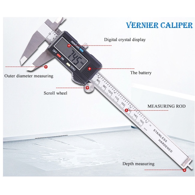 Thước Kẹp Caliper Vernier Thái Lan cao cấp chính xác, Phạm vi đo 150mm, Chính hãng Vernier Thái Lan