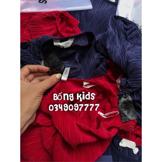 Jumsuit Bé Gái Lụa Xếp Li