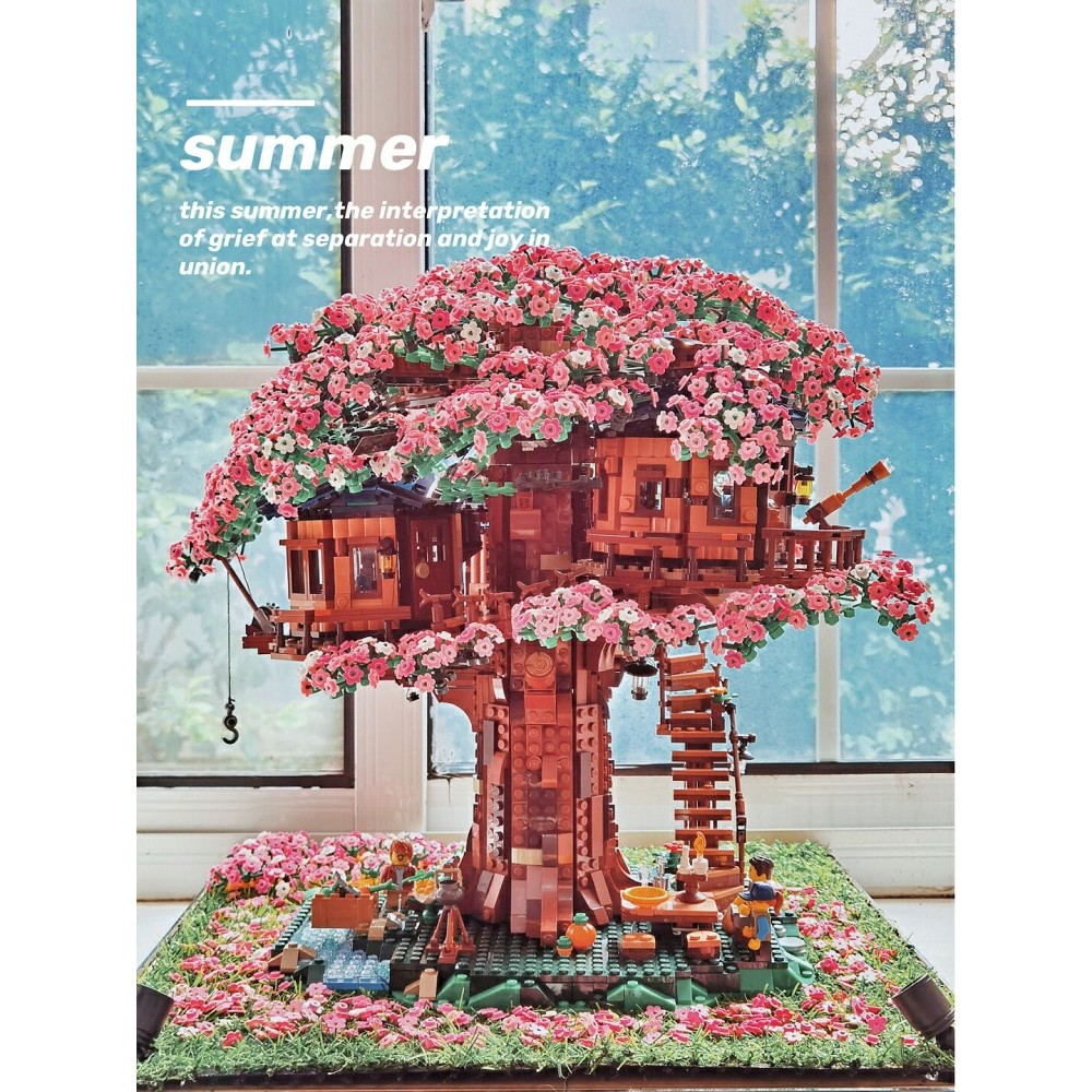 Bộ lắp ghép nhà trên cây anh đào CỰC ĐẸP - Bộ đồ chơi xếp hình hoa anh đào - Lắp ráp mô hình thông minh