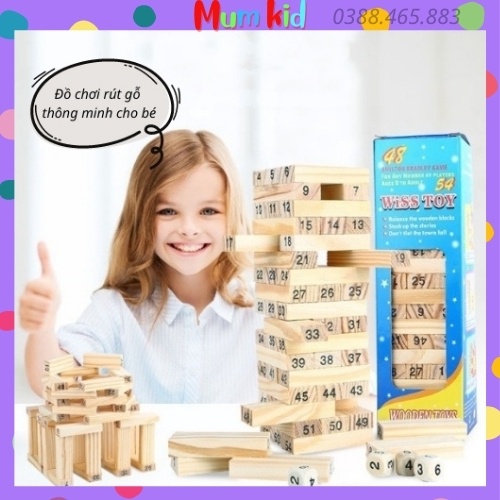 Bộ đồ chơi rút gỗ, xếp hình gỗ loại số, màu và in hình con vật thông minh cho bé trai, gái. Trò chơi trí tuệ cho trẻ em
