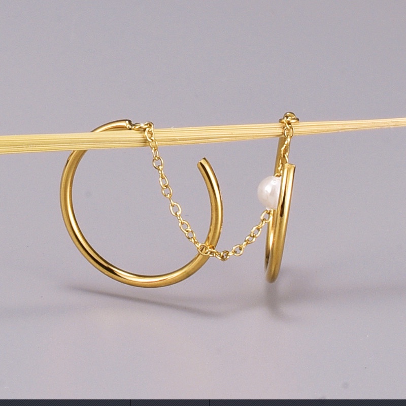 Bộ 2 Nhẫn Titan Nối Dây Đeo Nhiều Kiểu Titan Ko Đen TT 3872 - màu vàng free size