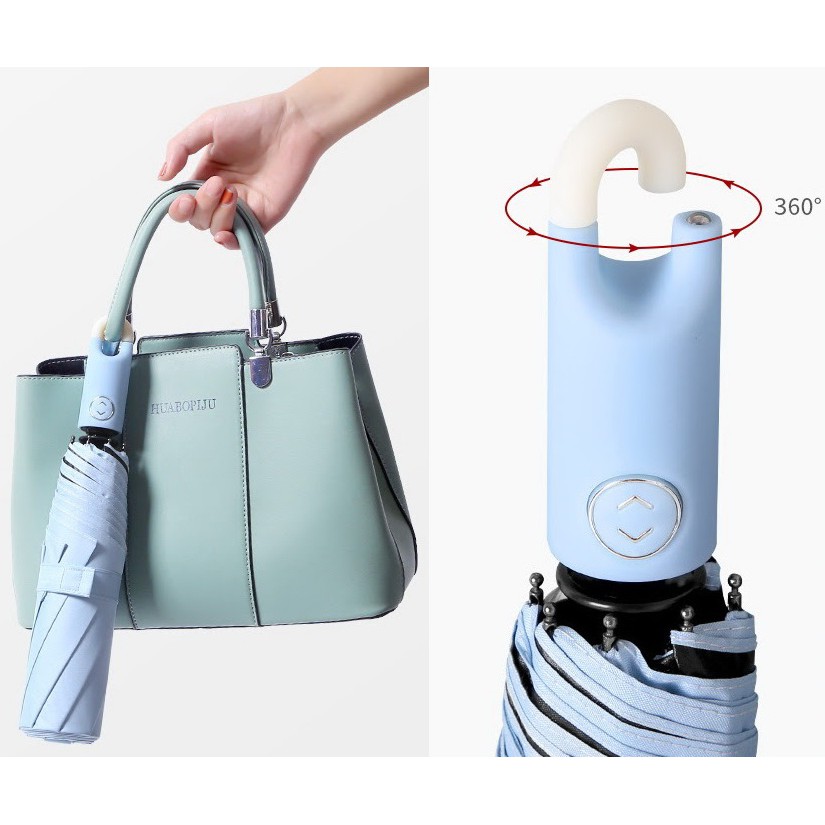 Ô dù tự động đóng mở 2 chiều 2 lớp chống tia UV, có móc treo