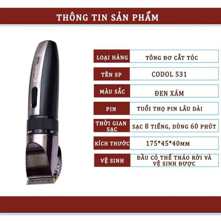 Tông đơ cắt tóc công nghệ Hàn Quốc Codol 531