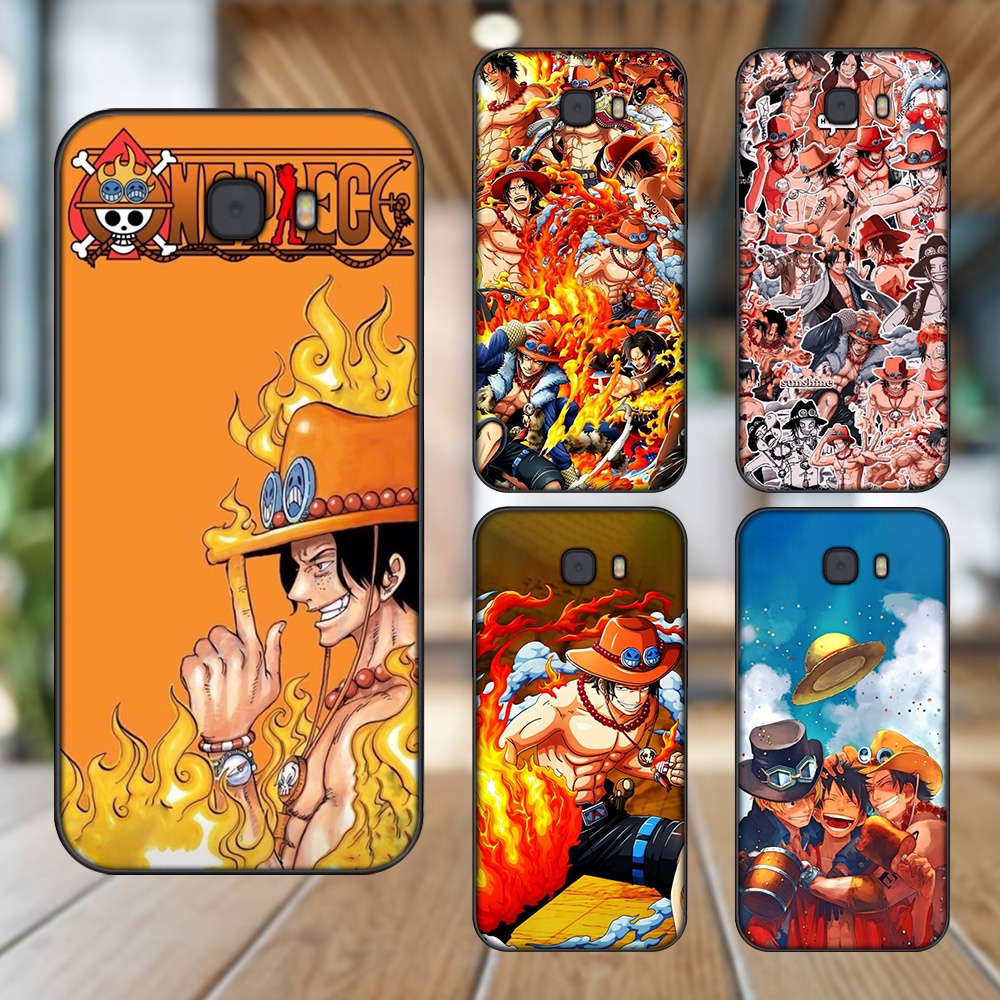 Ốp lưng Samsung C9 Pro viền đen in hình Ace One Piece