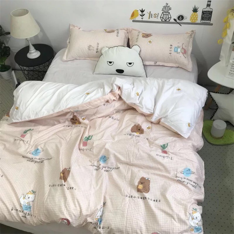Bộ chăn ga gối poly cotton nhập