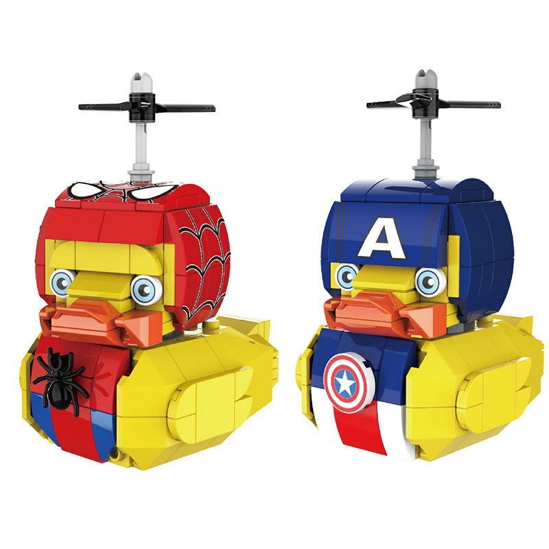 moc Lego Marvel series Avengers Spider-Man Captain America mô hình con vịt hạt nhỏ lắp ráp khối xây dựng đồ chơi cho trẻ em