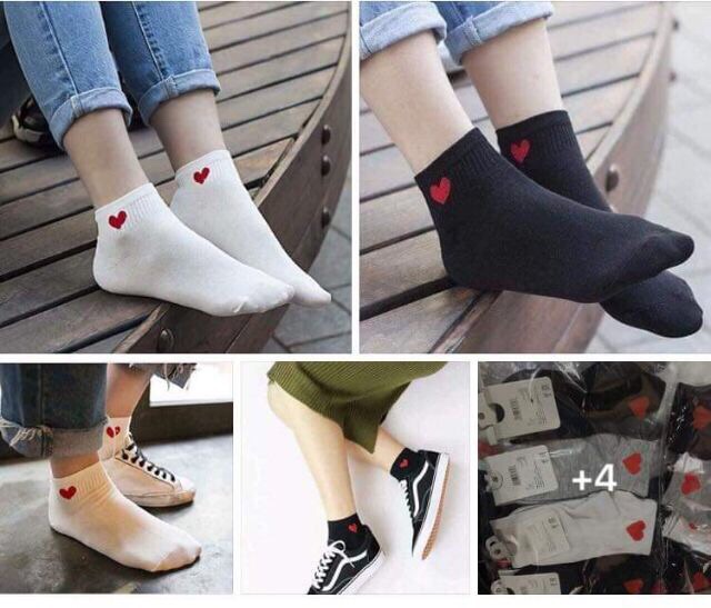 10 đôi Tất Trái Tim Cổ Ngắn Chất Đẹp Hạn Chế mỏi chân Và hôi chân Hàng bít tất Loại Đẹp Nhiều màu Vớ nam Nữ- SET 5 đôi