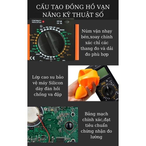 Đồng hồ vạn năng điện tử Excel DT 9205A kèm pin mẫu mới