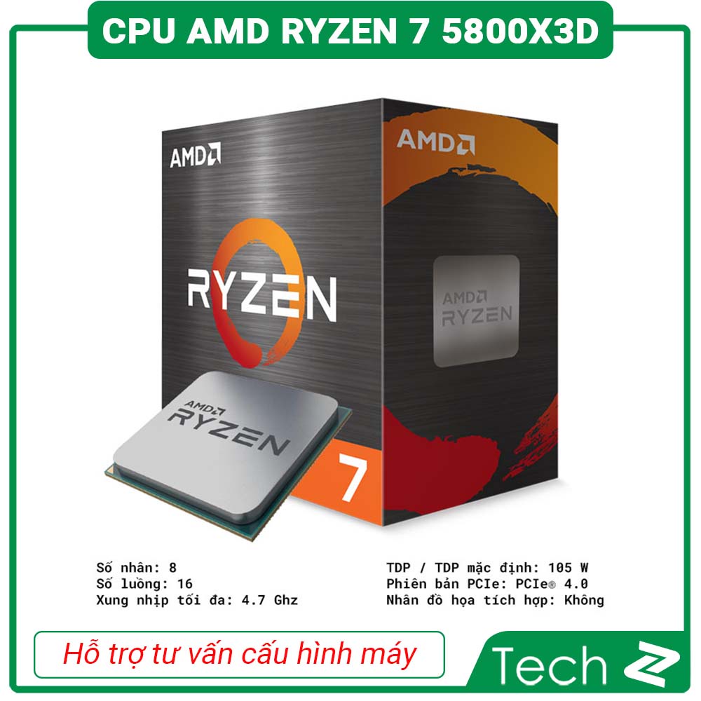 CPU AMD Ryzen 7 5800X3D Box Chính Hãng Bảo Hành 3 Năm