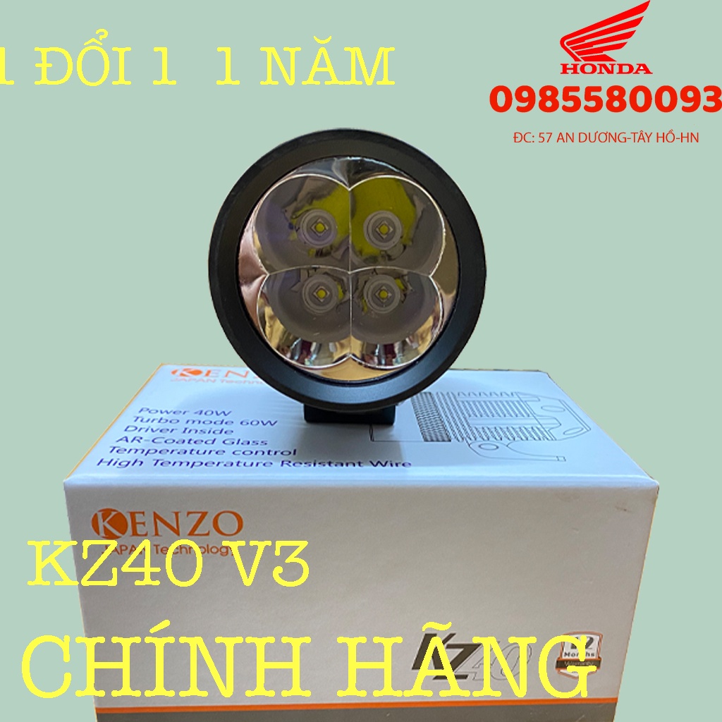 Đèn Trợ Sáng /2021 - 60W - Kenzo KZ40 v3.2 60W NEW - Đèn trợ sáng cao cấp chip LED sst sst20 mơi tặng kèm lens vàng - L4