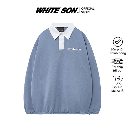 Áo POLO SWEATER LOGO PEARL BLUE