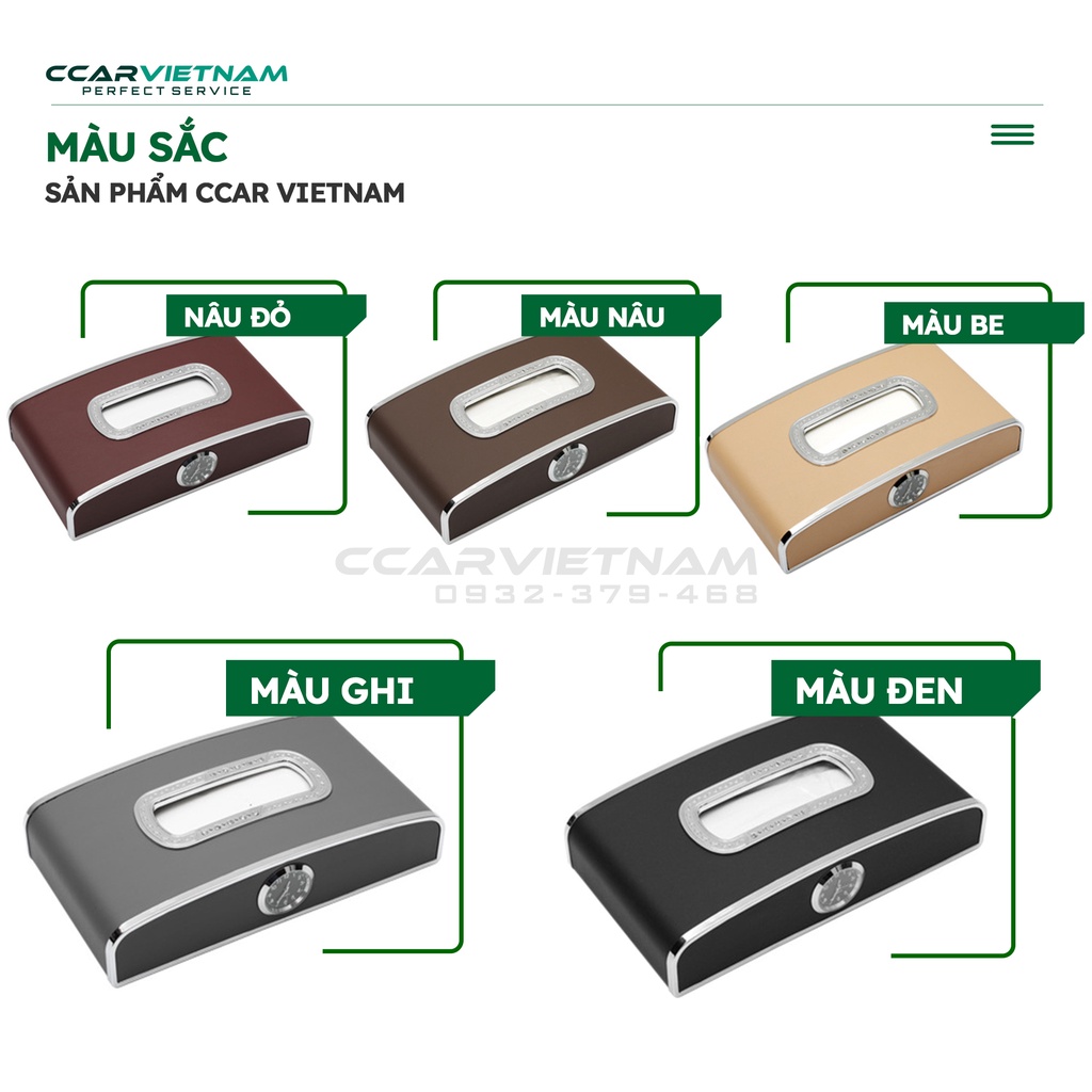 Hộp Đựng Giấy Ăn Cao Cấp Trên Xe Oto (3 in 1) - Phụ Kiện Trang Trí Tablo Sang Trọng