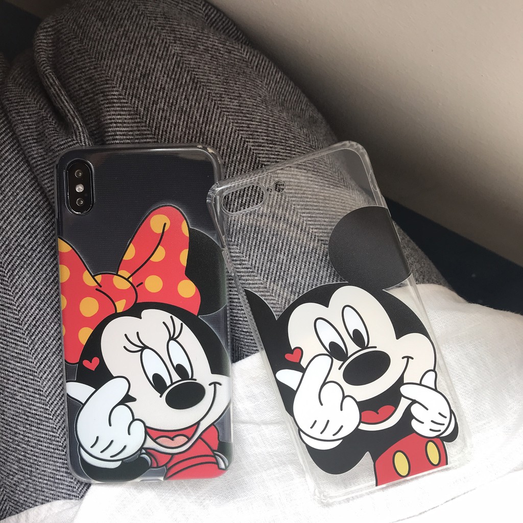 Ốp mickey đôi trong dẻo dành cho iPhone 7/8 iPhone 7/8 Plus iPhone X/Xs/Xr/XsMax iPhone 11/11 Pro/11 Promax