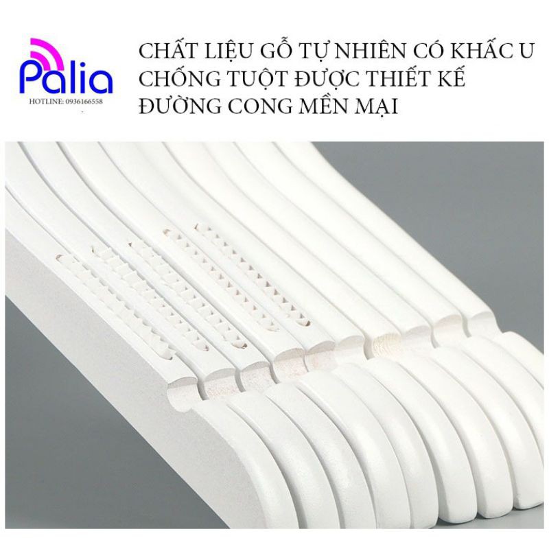 MÓC ÁO NỮ GỖ TRẮNG CỔ CONG VAI 38CM - MÓC TREO ĐỒ NỮ - MÓC ÁO GỖ - PHỤ KIỆN SHOP - MÓC TREO THÔNG MINH