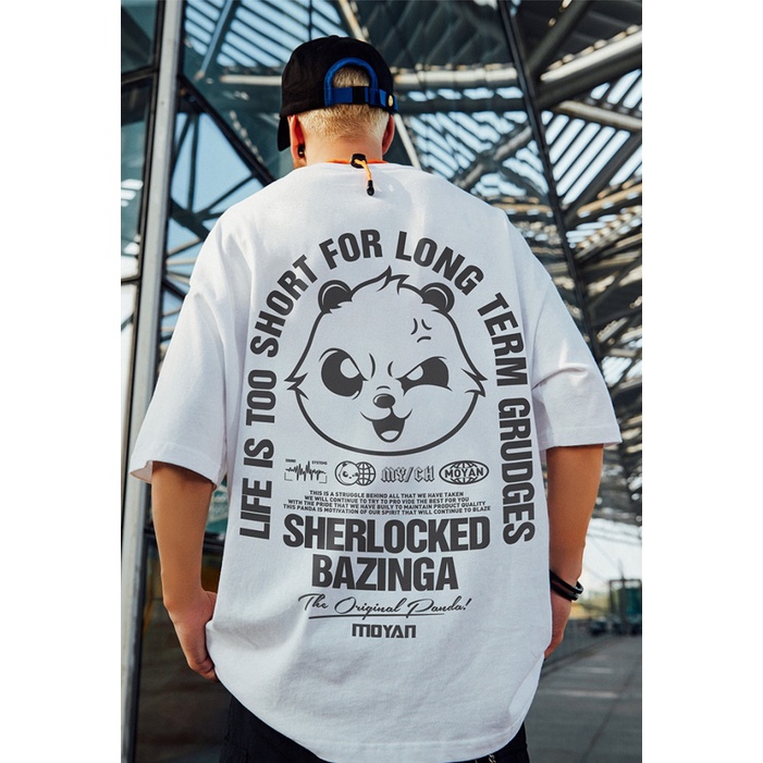 【Plus Size】m-8xl Áo Thun Tay Ngắn Dáng Rộng Hình Gấu Trúc Hip Hop