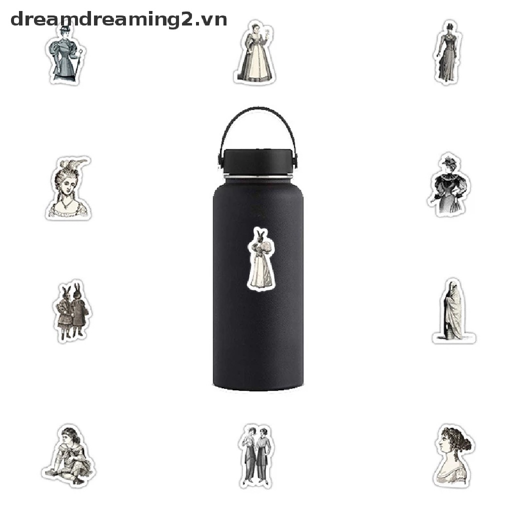 Set 50 Sticker Dán Trang Trí Sổ Tay Phong Cách Cổ Điển