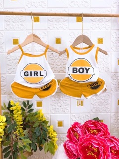 Bộ cotton đũi cho bé gái