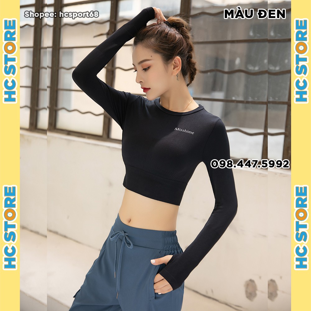 Áo Croptop Misshine Dài Tay AD03 Tập Gym, Yoga Nữ, phong cách hàn quốc chất liệu co giãn