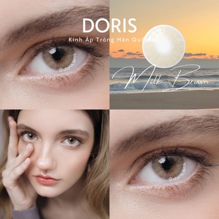 Kính Áp Tròng DORIS.LENS - MILK BROWN Không Giãn 14.0mm Lens Mắt Nâu Tây Sáng Hot Douyin 0 Đến 10 Độ Lệch Độ