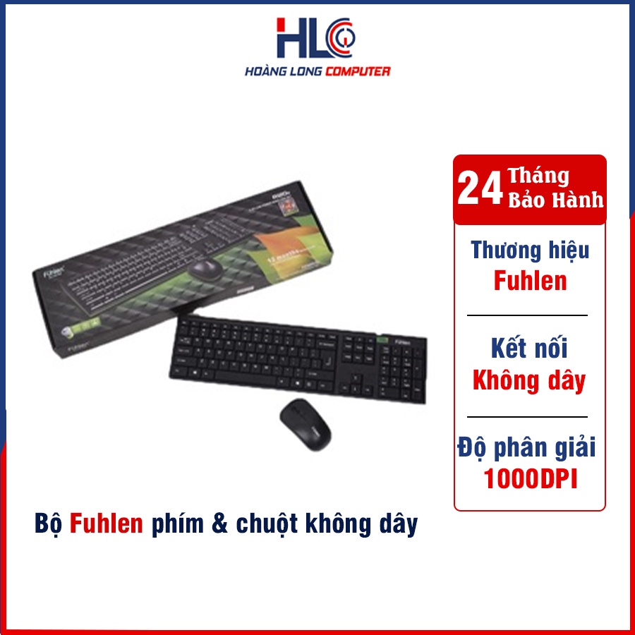 Bộ Bàn Phím Chuột Không Dây Fuhlen A120G Bộ Keyboard + Mouse USB-WIRELESS NEW 100% Chính Hãng