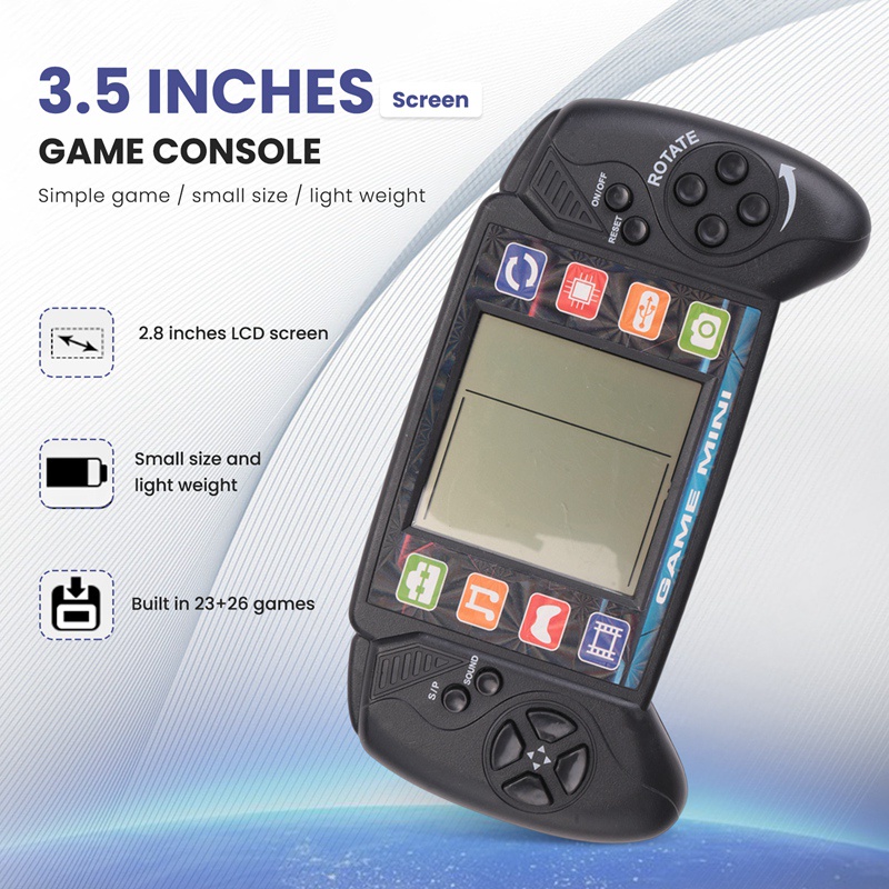 Pocket handheld video game console 3.5 inch lcd mini portable brick game player with built-in 23 + 26 games