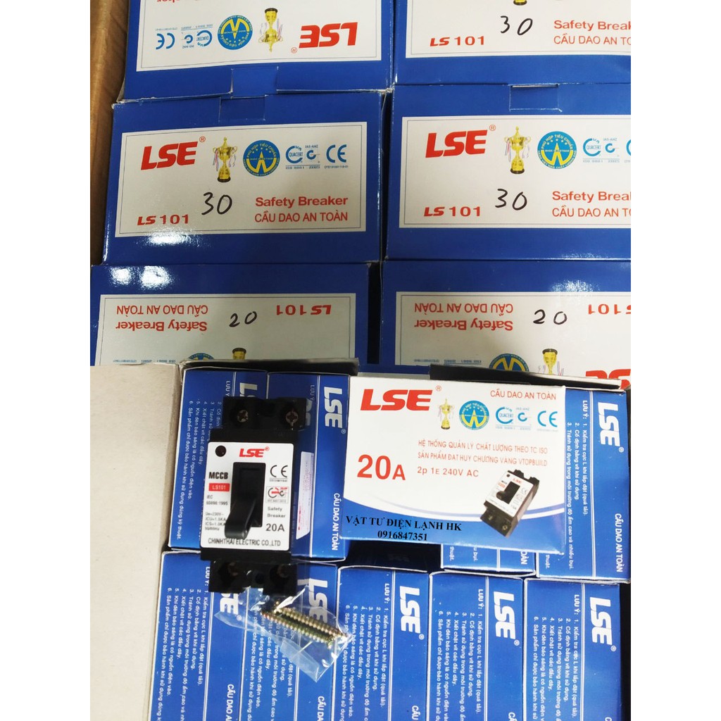 Cầu dao an toàn aptomat LIOA HMC 20A 30A kèm vỏ - không vỏ - Át MCCB CB HMC1