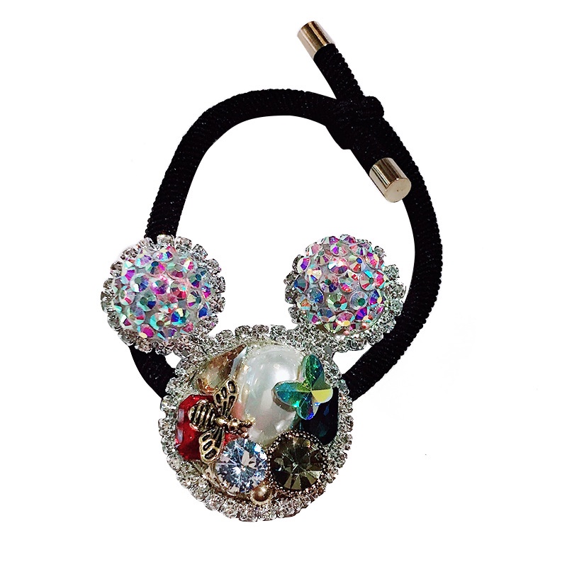 Dây Cột Tóc Cao Su Co Giãn Đính Đá Lấp Lánh Thời Trang Sang Trọng Cho Nữ