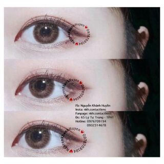 Lens Brown Tây mini không độ / kính áp tròng không độ