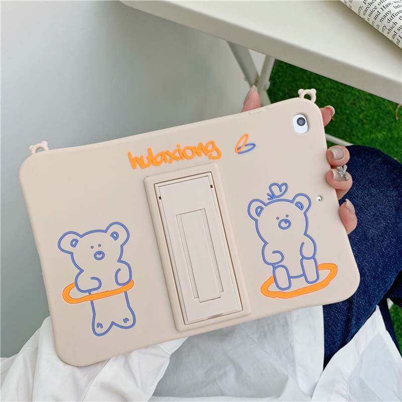 iPad Silicone Case Pooh & Cute Bear drop protection cover for iPad Pro/mini/air2/3/4