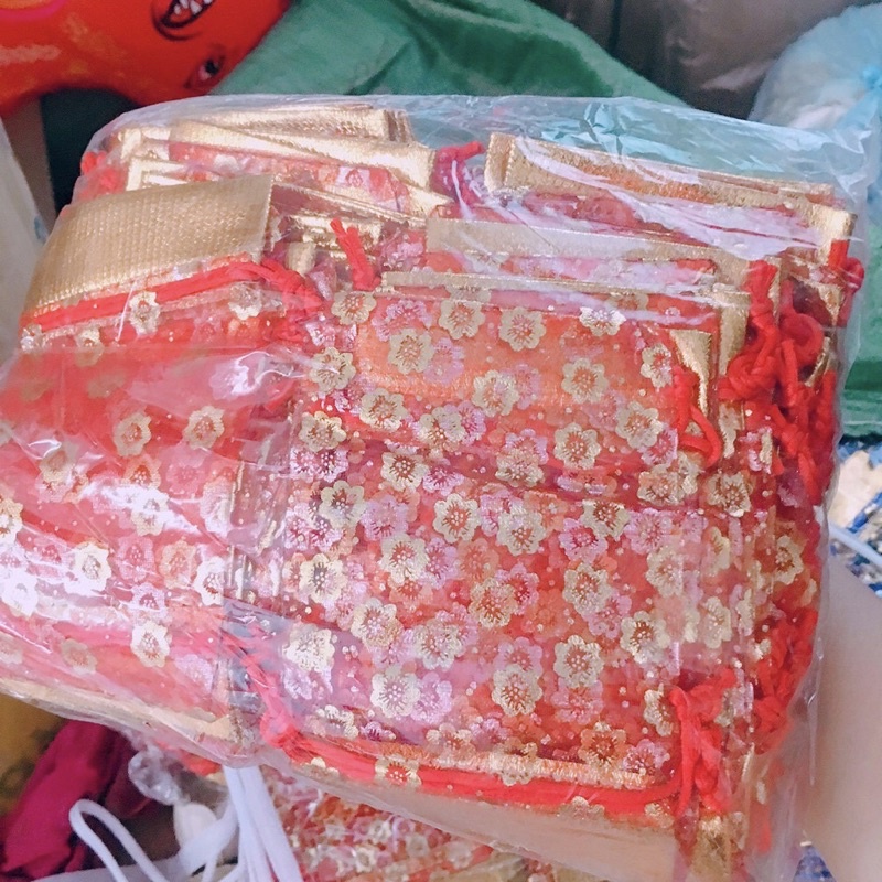 Túi vải voan hoa nhiều màu đựng quà tặng, trang sức - Kho sỉ bạc Nhất Linh
