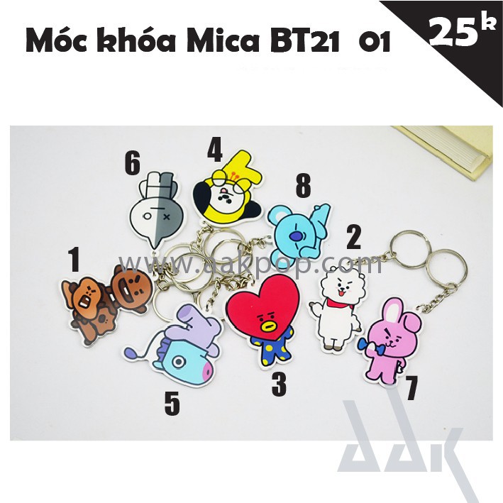 [BTS] Móc khóa Mica BT21 01